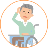 車いす　男性　イラスト