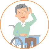 男性　車いす　イラスト